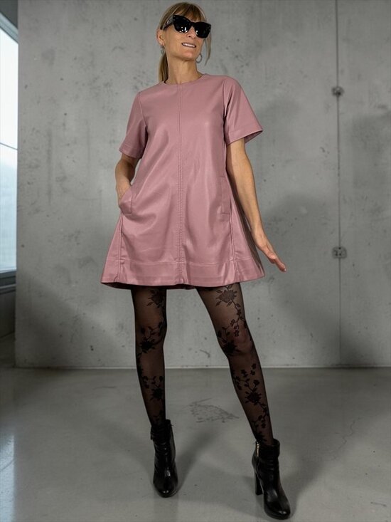 Anthropologie Dresses & Skirts - Anthropologie Maeve The Emmy Faux Leather Mini Dress 2XS XXS Pink